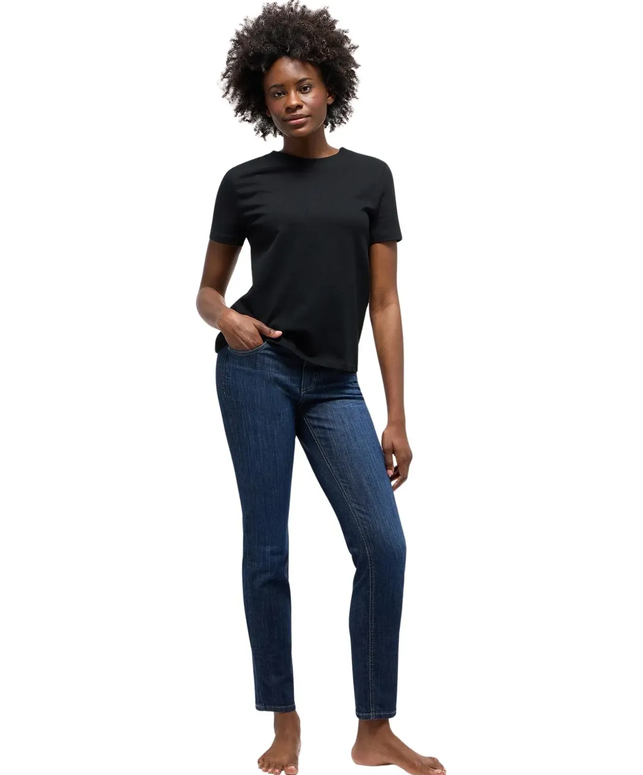 Angels Cici Straight Jeans in Used Optik mit Crinkle