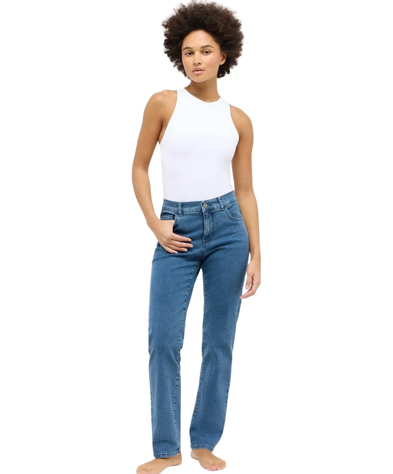 Angels Dolly Jeans in Stone-Waschung