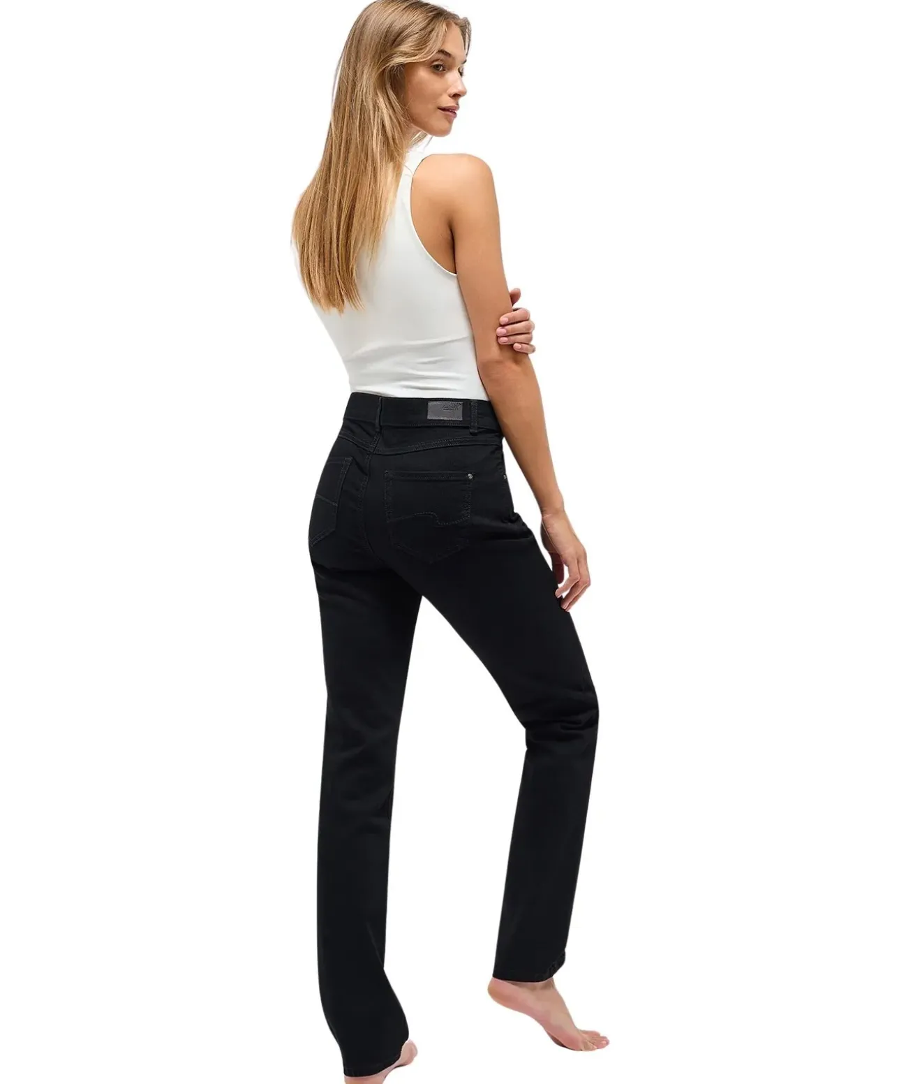 Angels Dolly Jeans mit geradem Bein in Schwarz