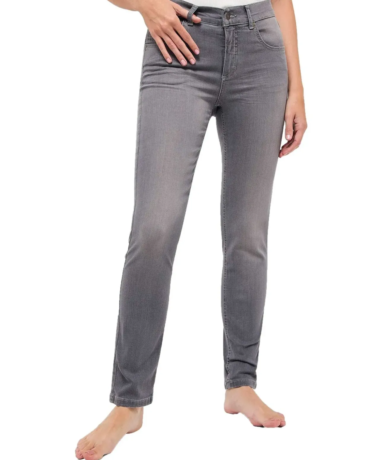 Angels Jeans Cici mit Straight Leg in Dunkelgrau