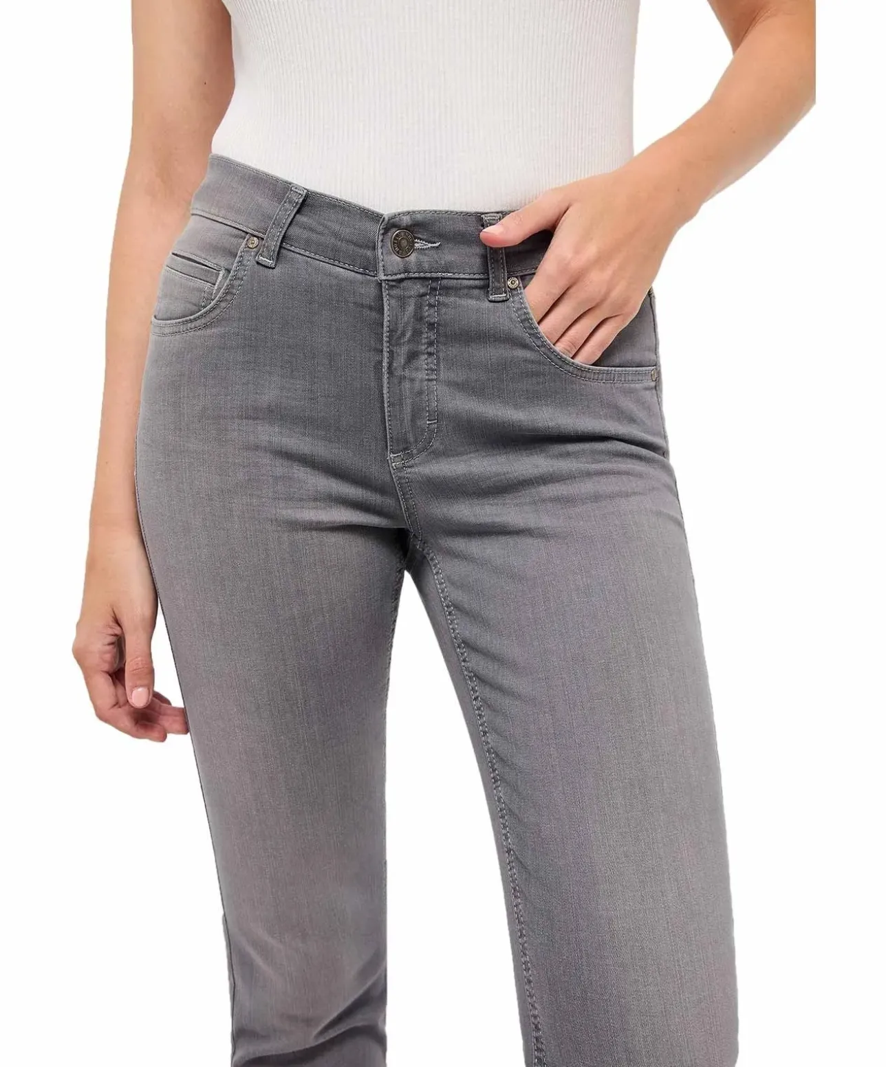 Angels Jeans Cici mit Straight Leg in Dunkelgrau