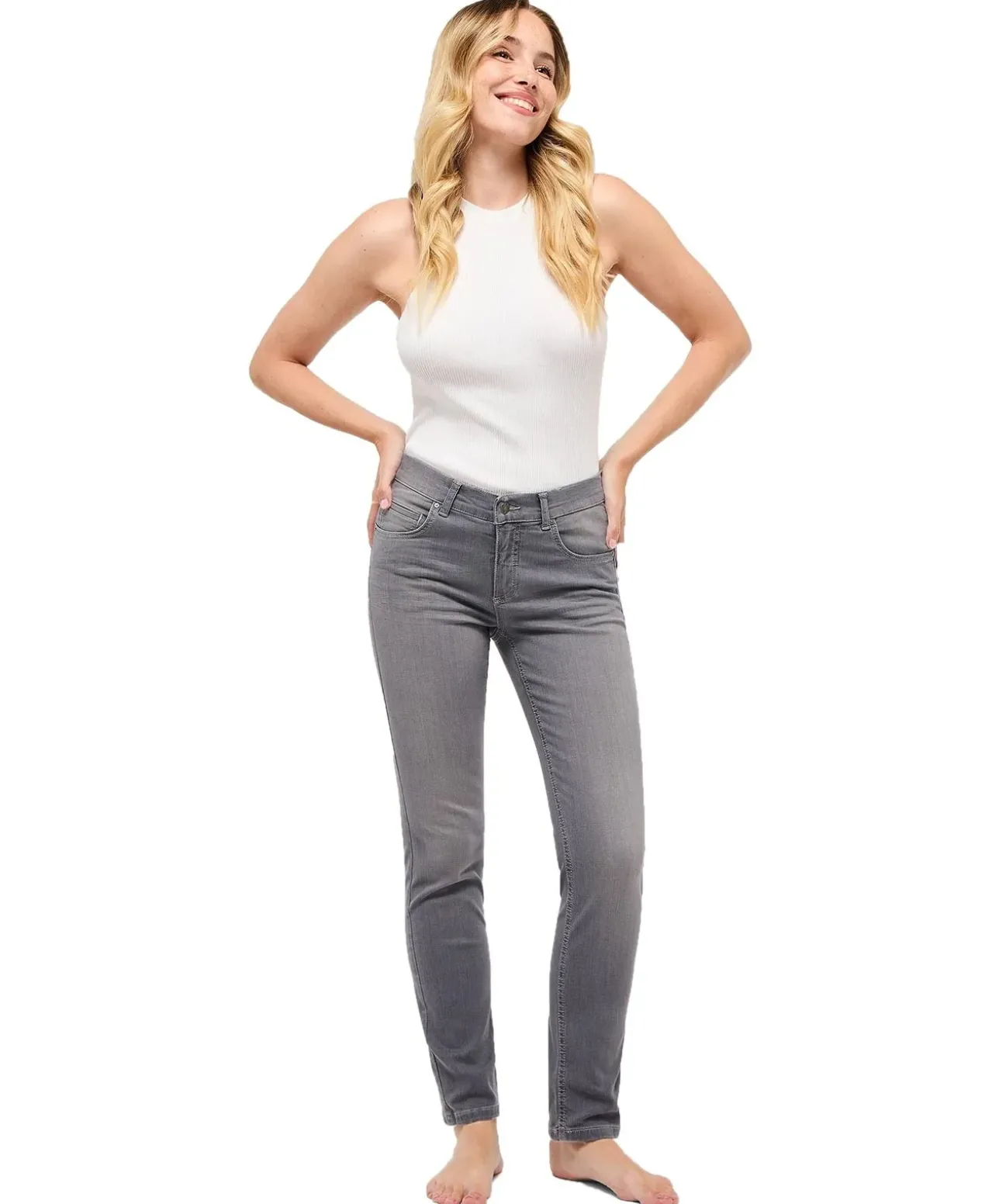 Angels Jeans Cici mit Straight Leg in Dunkelgrau