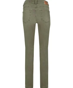 Angels Jeans Skinny Button Authentic Cotton in Dark Khaki