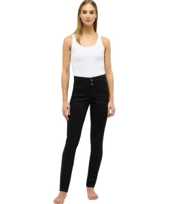 Angels Jeans Skinny Button mit Doppelknopf in Schwarz