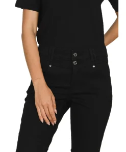 Angels Jeans Skinny Button mit Doppelknopf in Schwarz