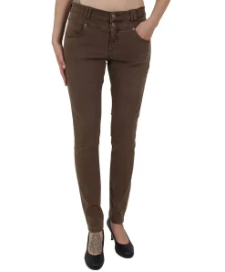 Angels Jeans Skinny Button in dunklem Dark Terra