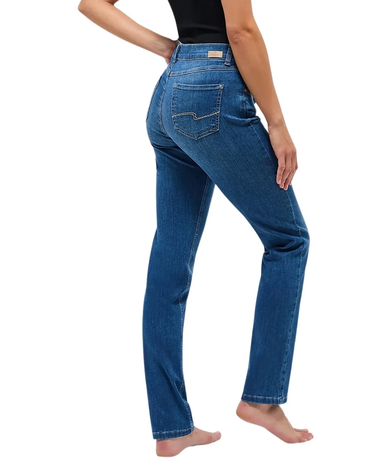 Angels Jeans Straight Fit Cici im zeitlosen Blue Used