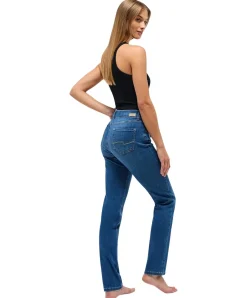 Angels Jeans Straight Fit Cici im zeitlosen Blue Used