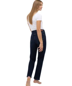 Angels Jeans Straight Fit Cici in dunkelblauem Used-Look