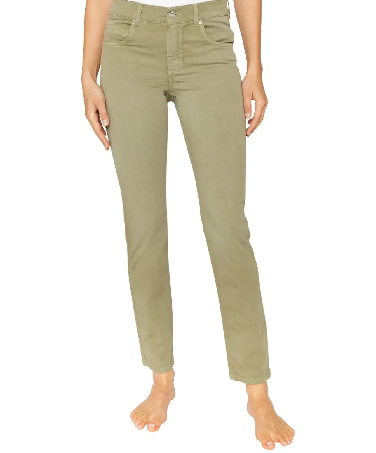 Angels Jeans Straight fit Cici in Light Khaki Used