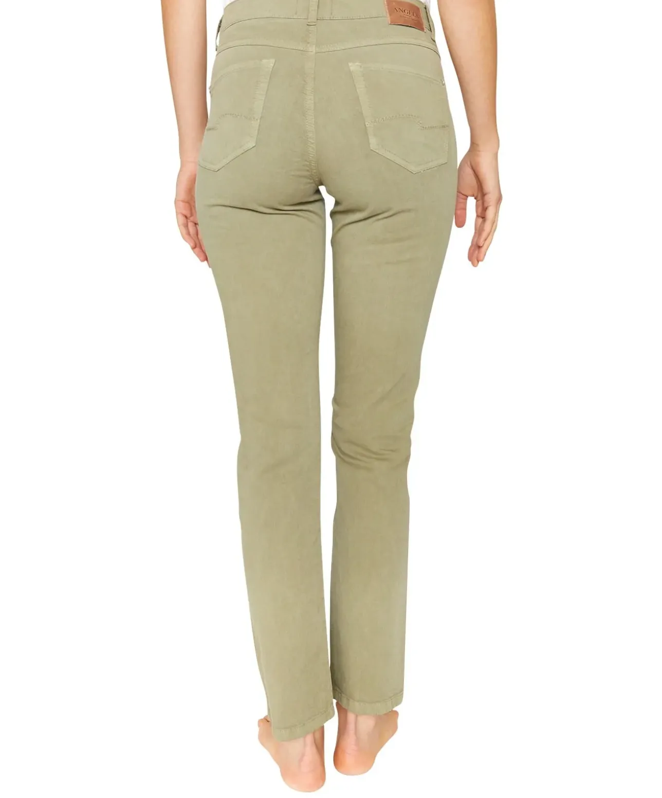 Angels Jeans Straight fit Cici in Light Khaki Used
