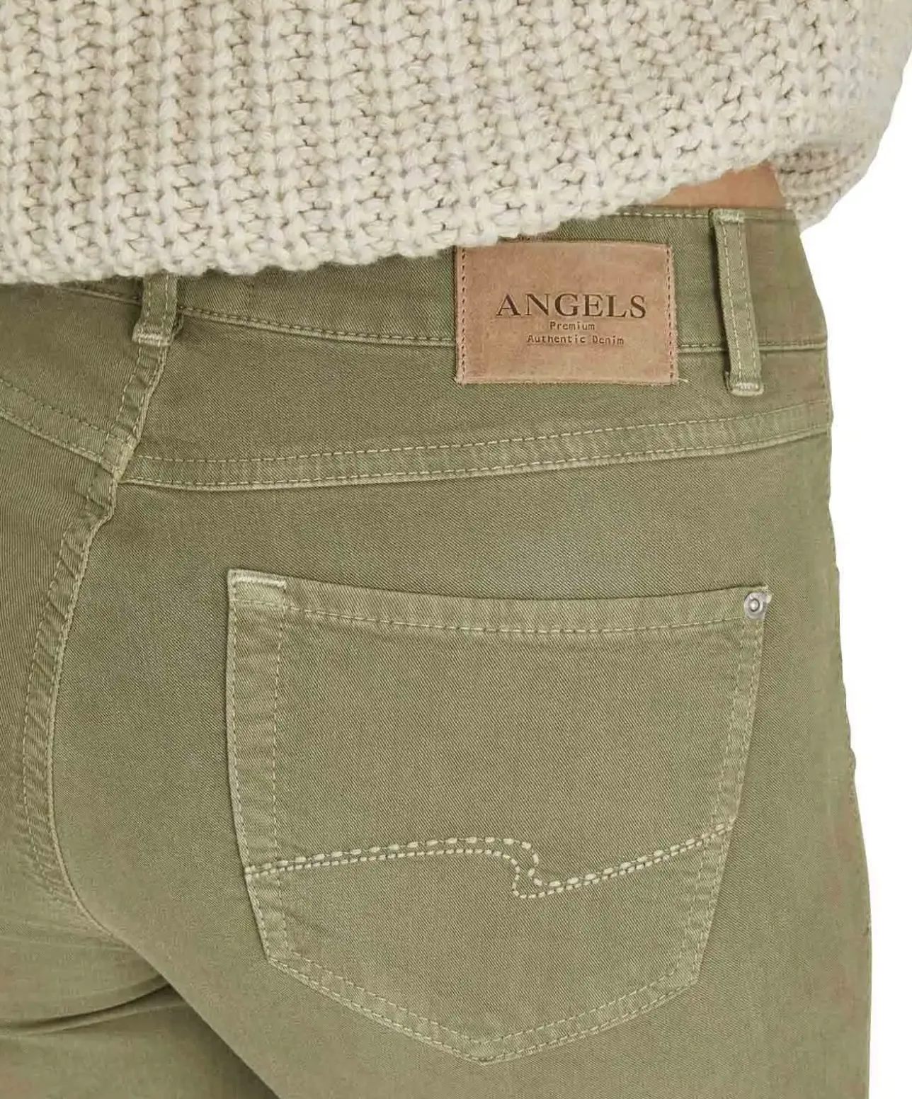 Angels Jeans Straight fit Cici in Light Khaki Used