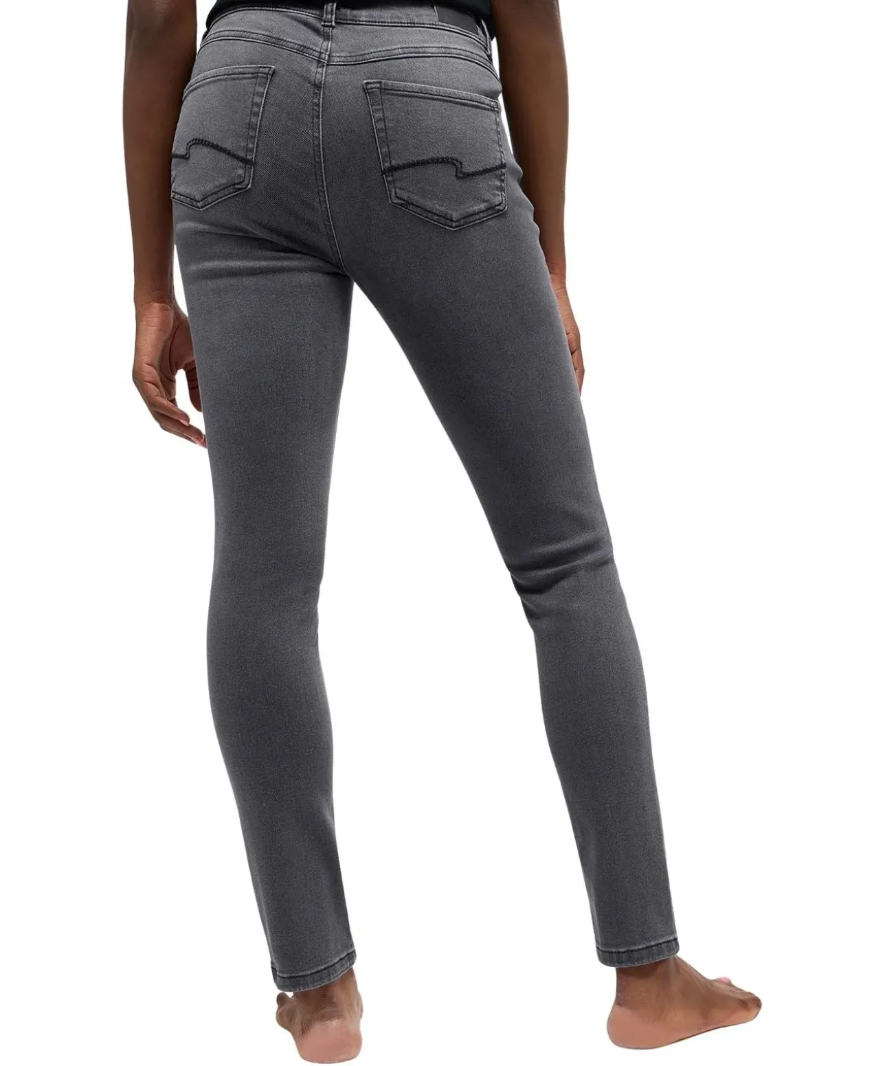 Angels Jeans Straight Fit Cici in grauer Used-Waschung