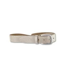 Bernd Götz Ledergürtel mit geriffelter Oberfläche in Beige