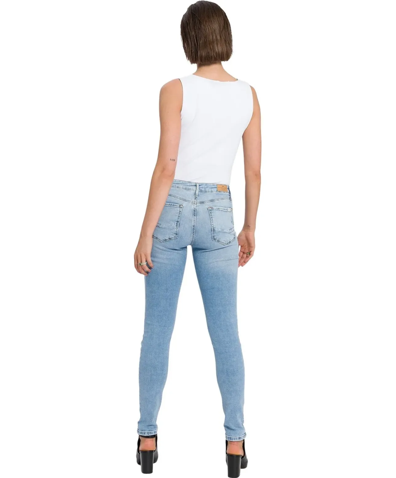 Coss Jeans Alan mit Skinny Fit in hellblauer Used Waschung