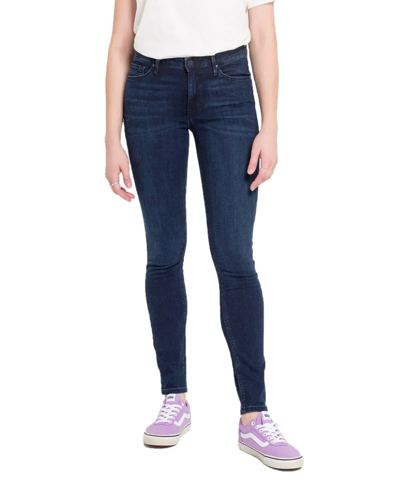 Cross Alan High Waisted Skinny Jeans in Blue Black