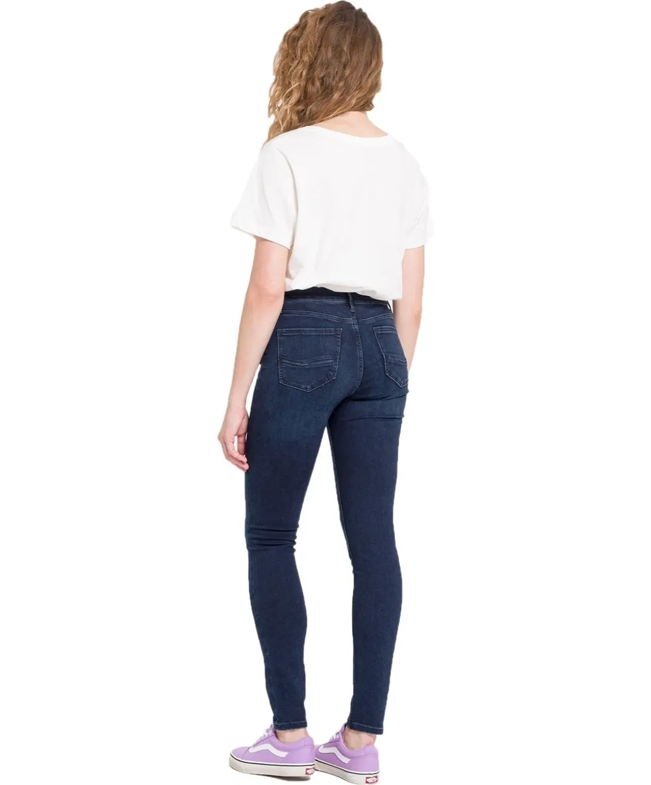 Cross Alan High Waisted Skinny Jeans in Blue Black