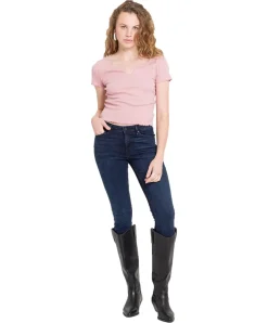 Cross Alan High Waisted Skinny Jeans in Blue Black