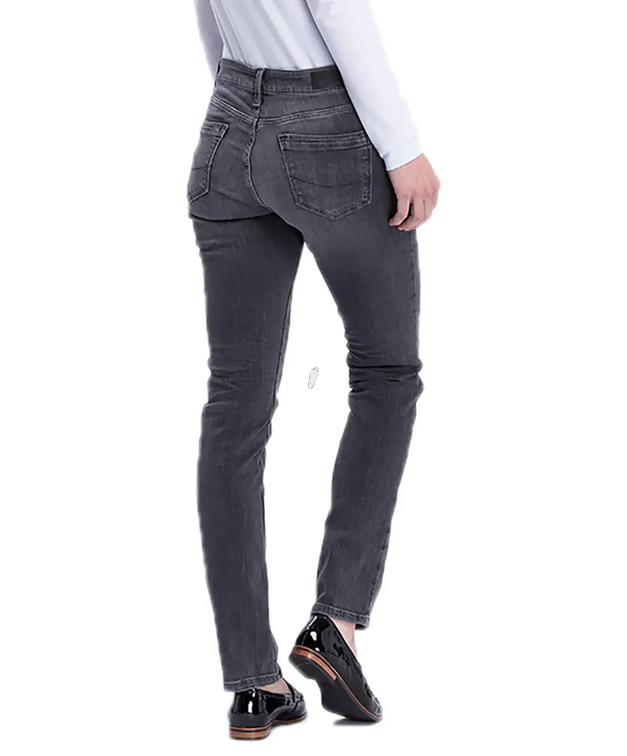 Cross Anya - dunkelgraue Jeans mit modischen High Waist