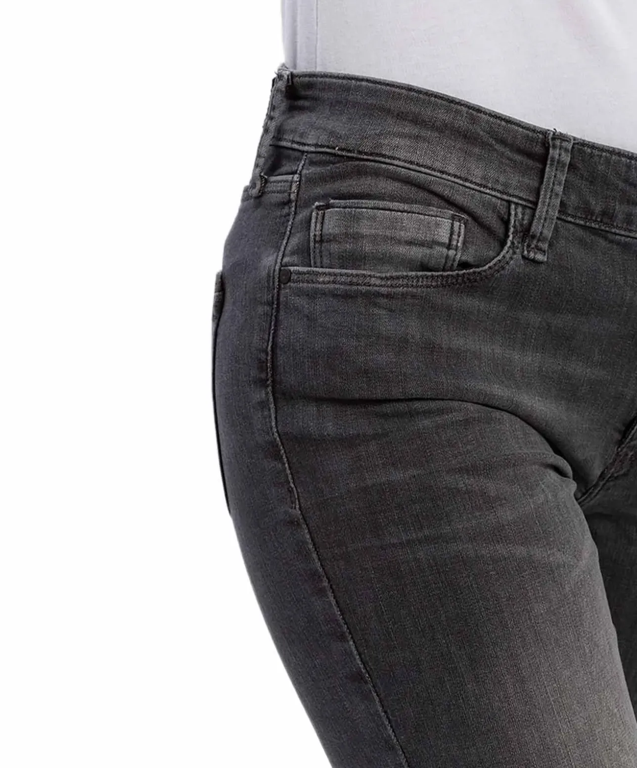 Cross Anya - dunkelgraue Jeans mit modischen High Waist