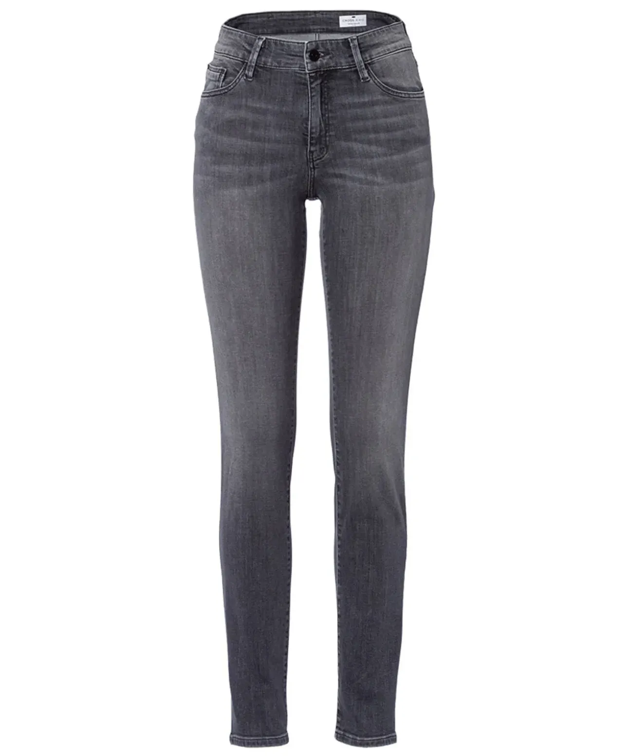 Cross Anya - dunkelgraue Jeans mit modischen High Waist