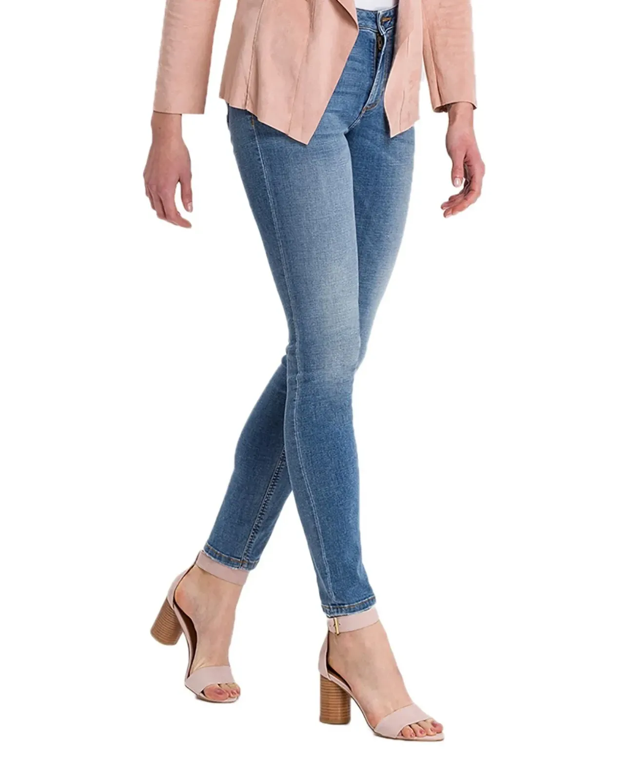 Cross Anya - hellblaue Slim-Fit-Jeans mit hohem Bund
