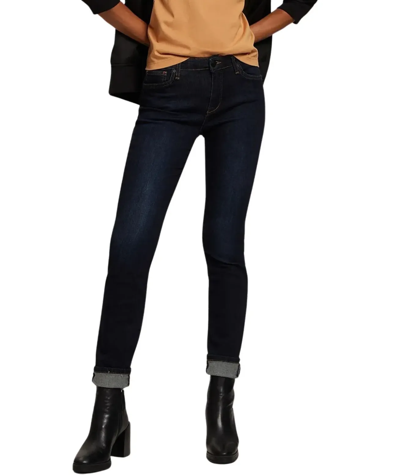 Cross Anya - High Waisted Jeans in Dark Blue Used