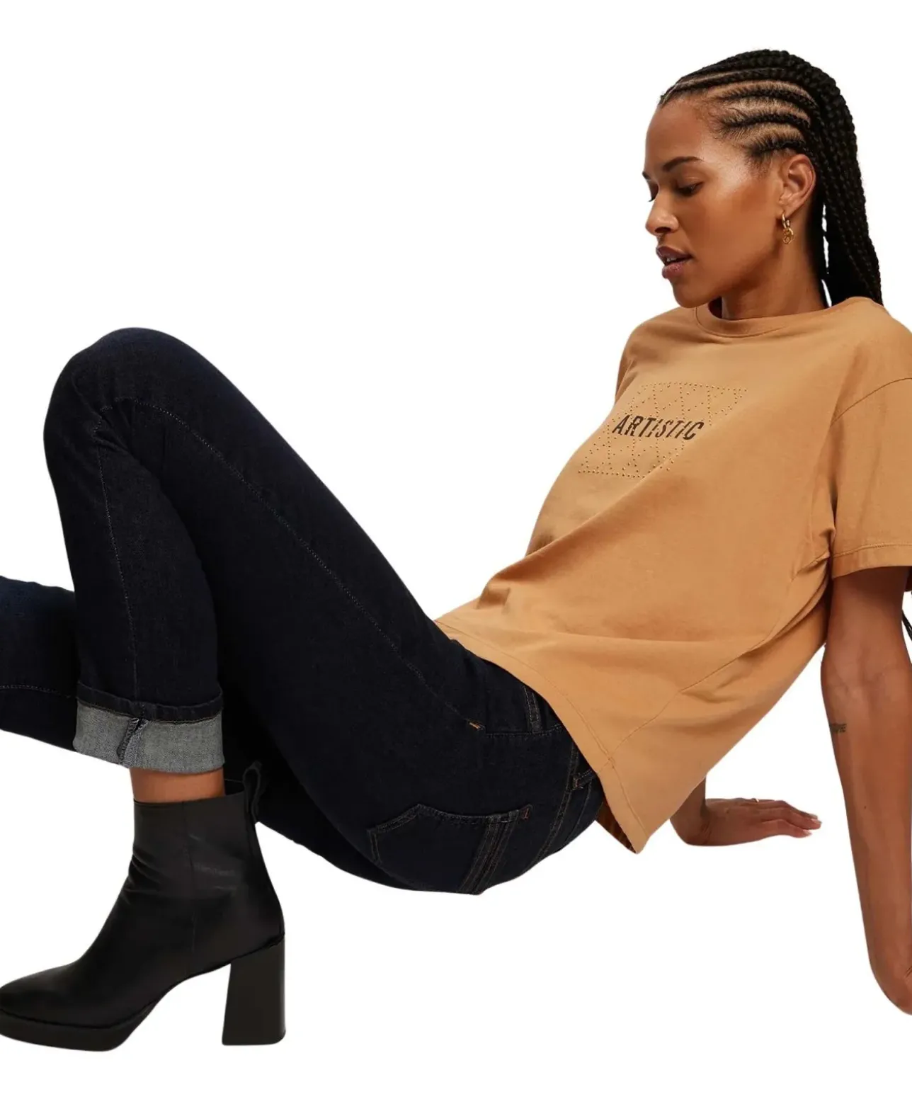 Cross Anya - High Waisted Jeans in Dark Blue Used