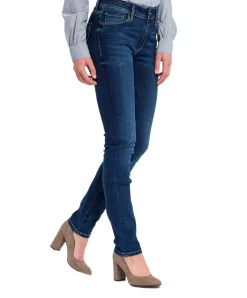 Cross Anya - Hoch sitzende, Slim-Fit-Jeans in dunkelblau