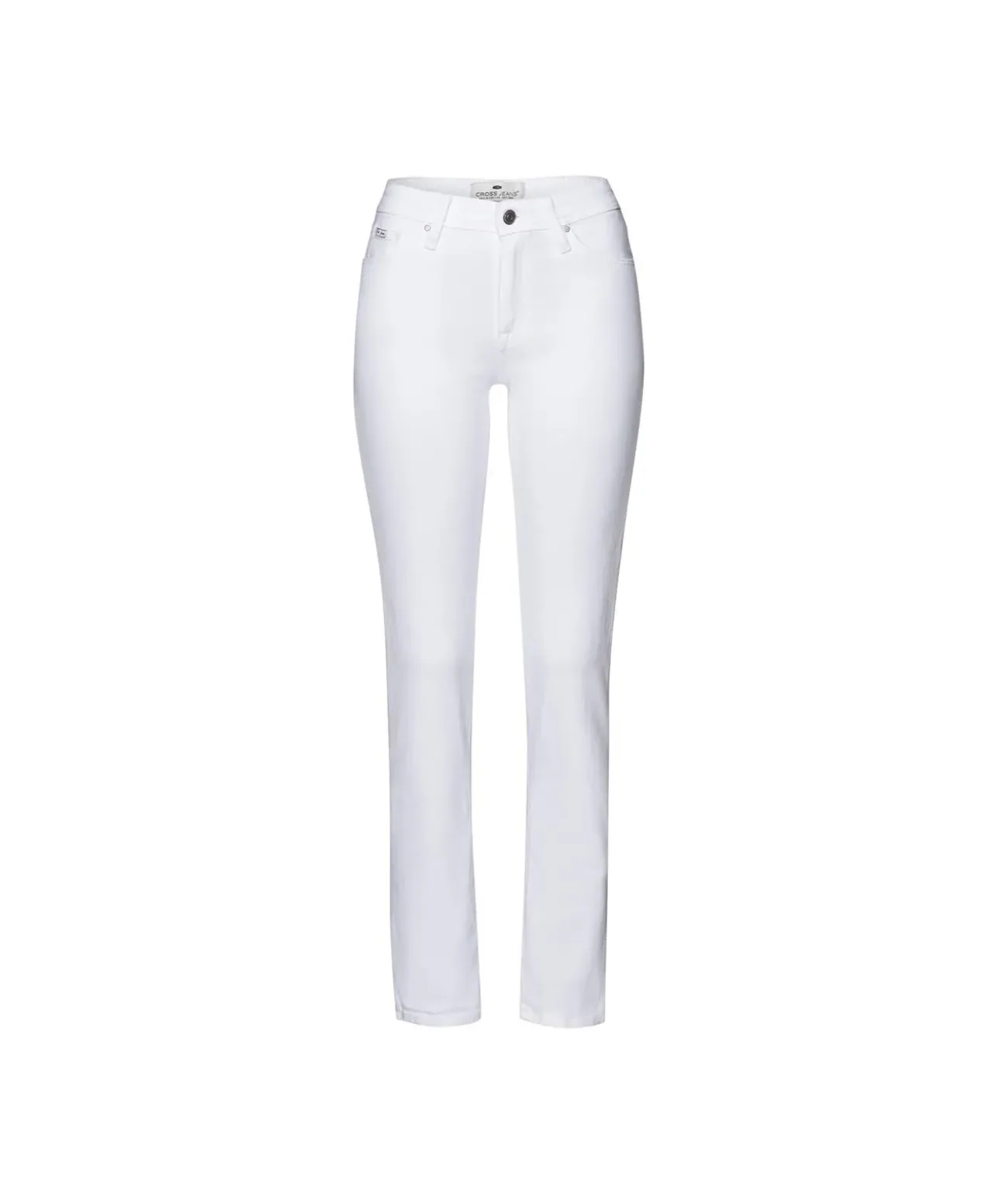 Cross Anya Jeans Slim Fit mit hohem Bund in Weiß
