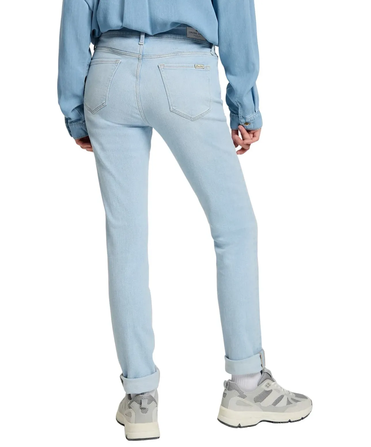 Cross Anya Jeans Slim Fit mit hohem Bund in Bleached-Optik
