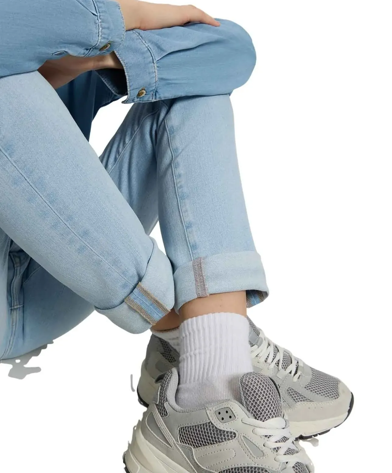 Cross Anya Jeans Slim Fit mit hohem Bund in Bleached-Optik