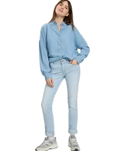 Cross Anya Jeans Slim Fit mit hohem Bund in Bleached-Optik