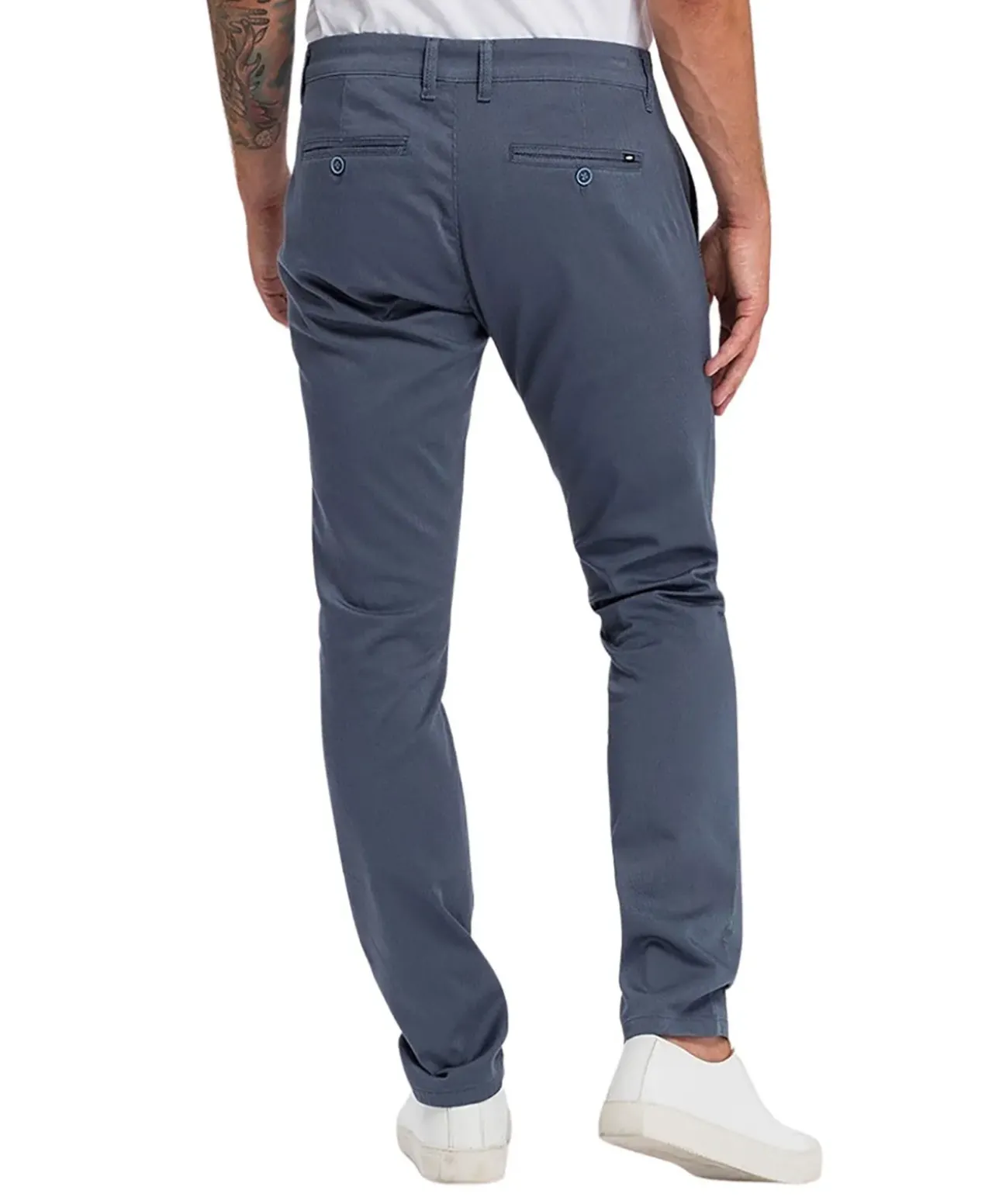 Cross Chino-Hose im Tapered Fit in blauer Struktur-Optik