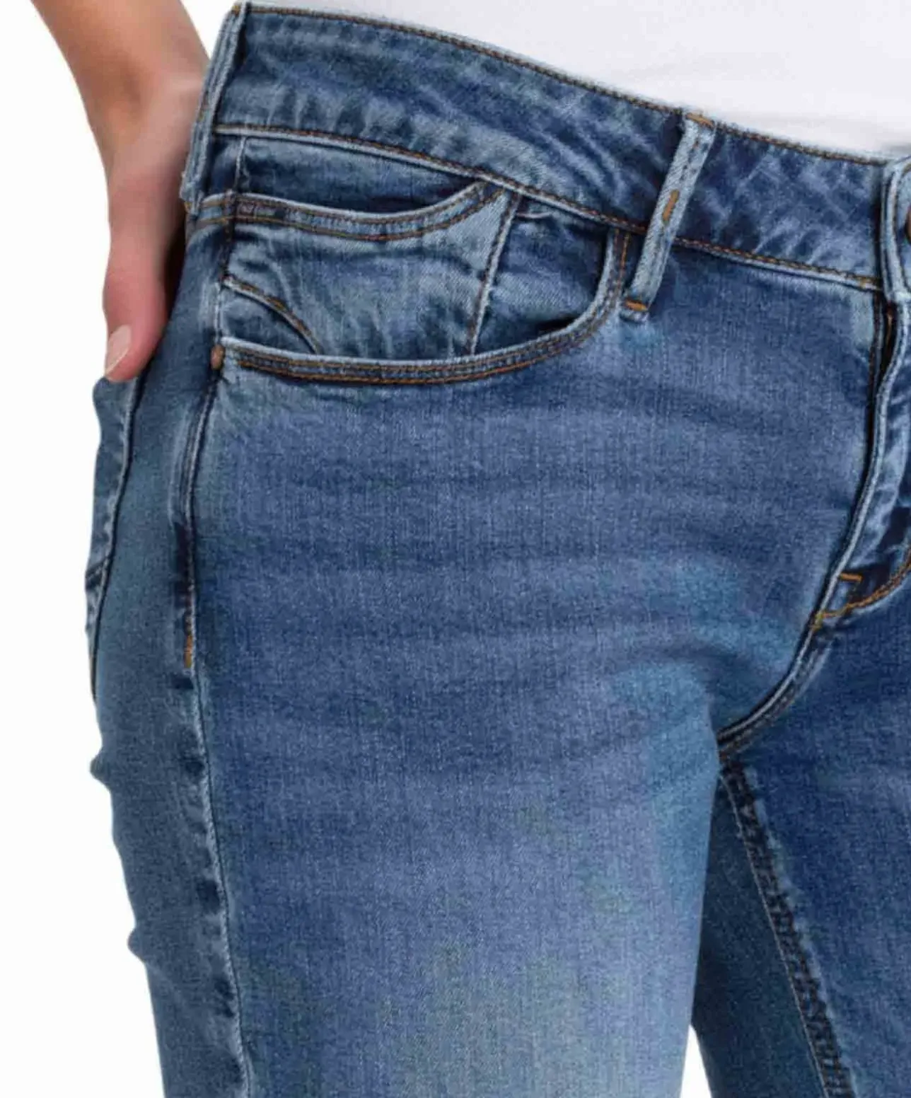 Cross Damen Jeans Regular Fit Rose in hellem Blue Used