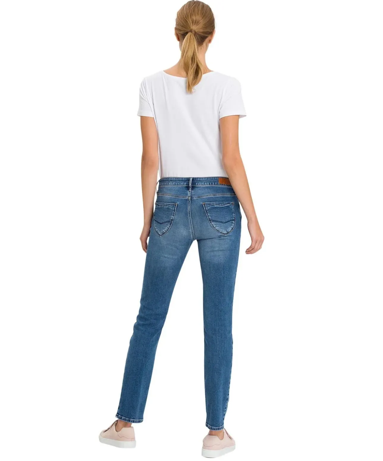 Cross Damen Jeans Regular Fit Rose in hellem Blue Used