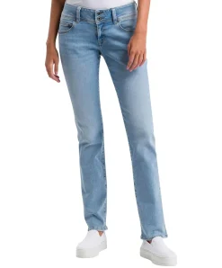 Cross Damen-Jeans Loie mit Doppelknopf in Hellblau
