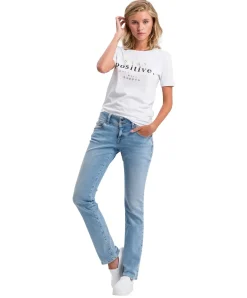 Cross Damen-Jeans Loie mit Doppelknopf in Hellblau
