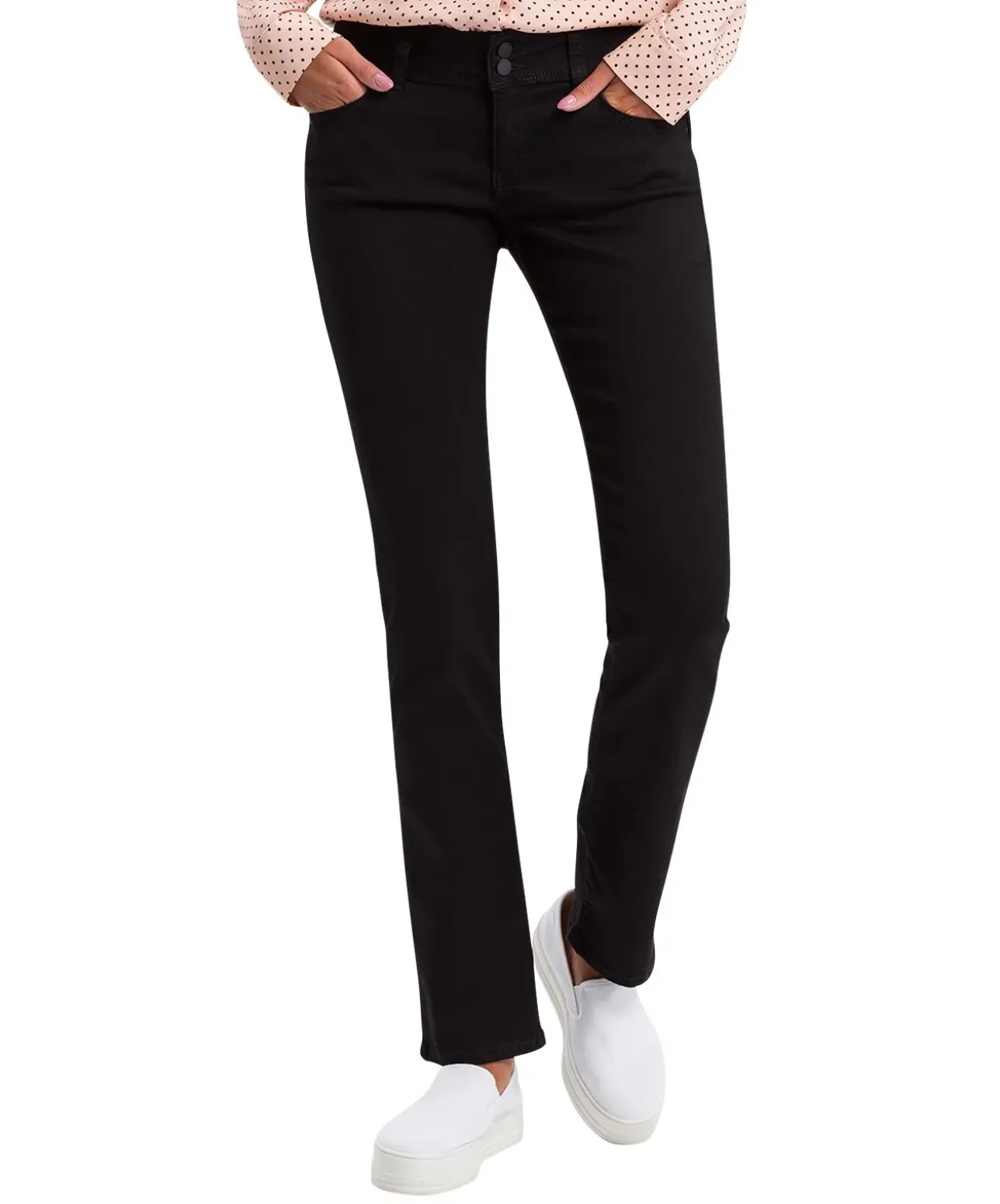Cross Damen-Jeans Regular Fit Loie in schwarzem Black