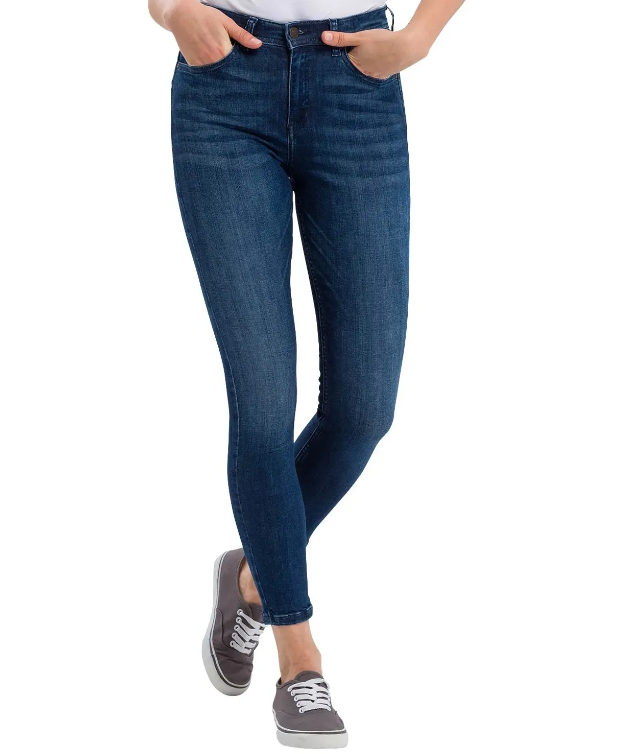 Cross Damen-Jeans Skinny Fit Judy in Dark Used
