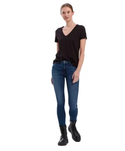 Cross Damen-Jeans Skinny Fit Alan in dunklem Ocean Blue