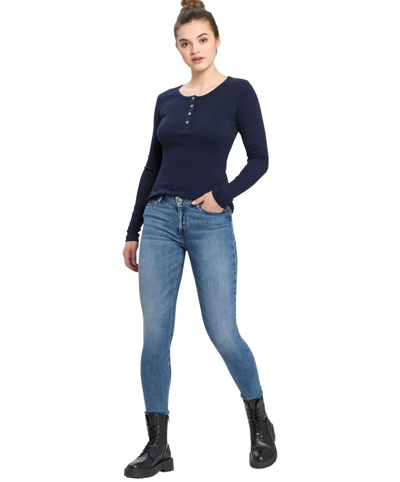 Cross Damen-Jeans Skinny Fit Alan in Himmelblau