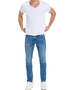 Cross Damien - gerade, schmale Jeans in hellblau verwaschen