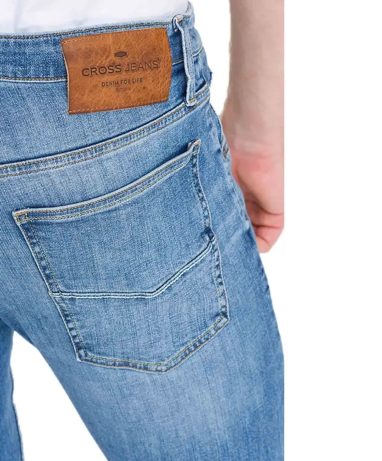 Cross Damien - gerade, schmale Jeans in hellblau verwaschen