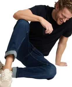 Cross Damien Jeans in Dunkelblau mit Slim Fit