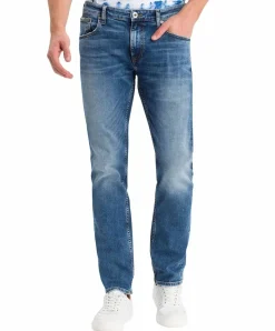 Cross Herren Jeans Slim Fit Damien in blue Used Optik