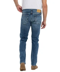 Cross Herren Jeans Slim Fit Damien in blue Used Optik