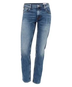 Cross Herren Jeans Slim Fit Damien in blue Used Optik