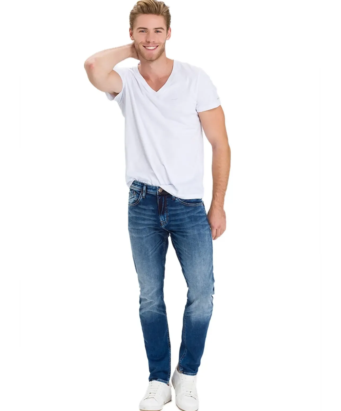 Cross Herren Jeans Tapered Jimi aus Sweat Denim