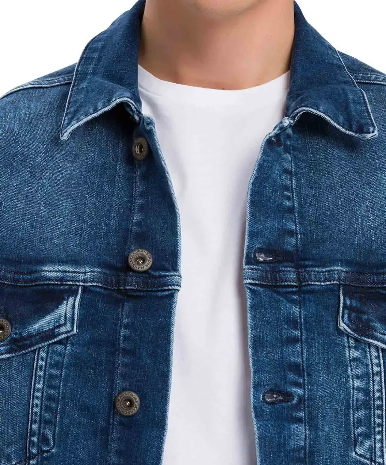 Cross Herren Jeansjacke Regular Fit in Mittelblau